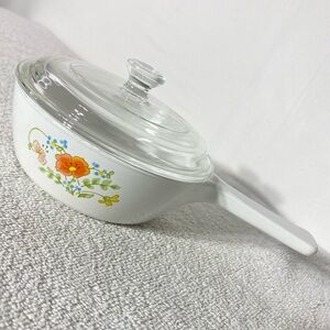 Vintage Corningware Wildflower P-81-B Small 600ml Saucepan With Clear PYREX Lid